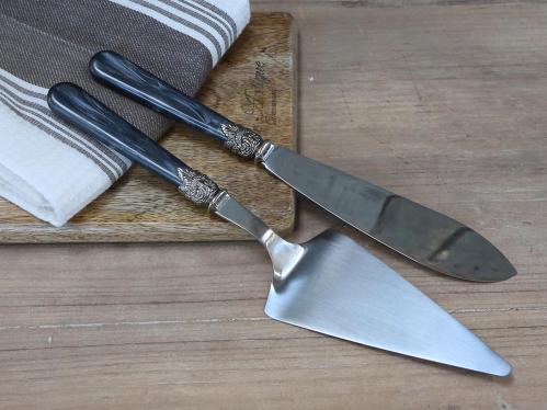 Kakespade og Kakekniv - Svart Perlemor - www.frokenfraken.se