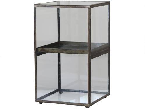 Skap - Glass - Antikk messing - 41 x 25 cm - www.frokenfraken.se