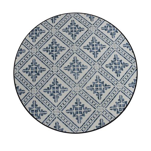 Hagebord - Keramikk - hvit/blå - Jern - Ø60 x 72 cm - www.frokenfraken.se