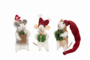 Ulldyr - Mus - Jul - 10 cm - 1 stk - www.frokenfraken.se