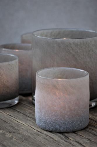 Lyslykt - Lumiere Sage Frost - 8,5 x 8 cm - Bidra til Barncancerfonden - www.frokenfraken.se