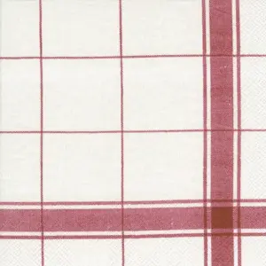 Servietter - Country Living Rød - 20 st/33 x 33 cm - www.frokenfraken.se