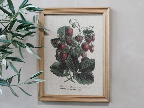 Tavle - Jordbærmotiv & Naturram - 43 x 33 cm - www.frokenfraken.se