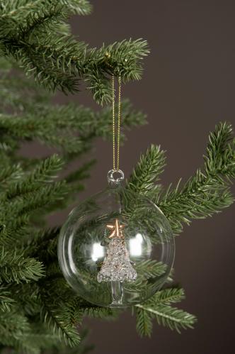 Julekule - Glass - Julemønster - Ø8 cm - www.frokenfraken.se