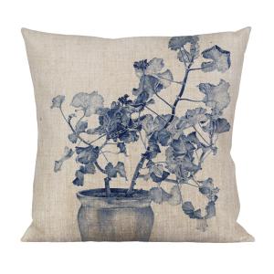 Putetrekk - Blå/Grønn Pelargon - 47 cm - www.frokenfraken.se