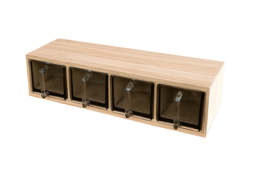 Krydderhylle – Natur – Med store måleskjeer – 13 x 60 x 18 cm - www.frokenfraken.se
