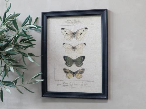 Tavle - Sommerfuglmotiv & Svart ramme - 43 x 33 cm - www.frokenfraken.se