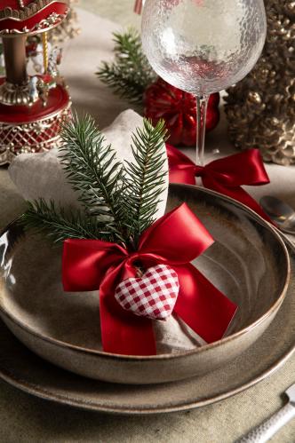 Heng – Rosett – Satin – Rød – 1stk - 10 x 12 cm - www.frokenfraken.se