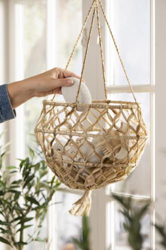 Ampel - Hengende kurv i jute - Ø33 cm - www.frokenfraken.se