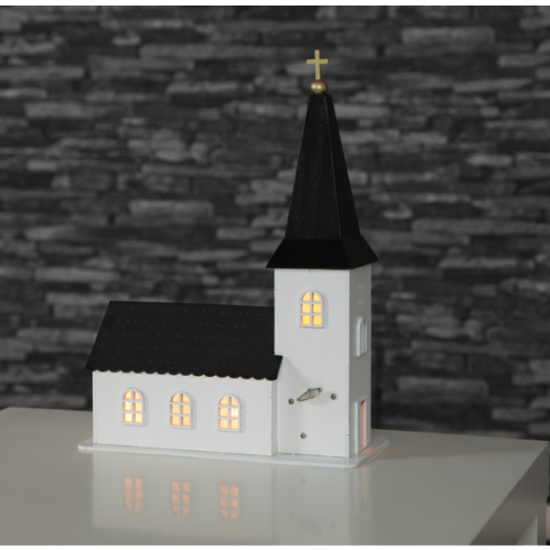 Dekorasjonsbelysning LED - Kirke - Stille Natt - 25 x 35 cm - www.frokenfraken.se
