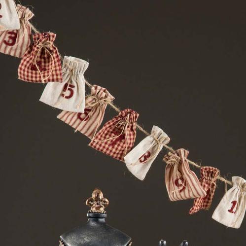 Adventskalender - Girlang 1-24 - Gammeldags - 180 cm - www.frokenfraken.se