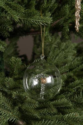 Julekule - Glass - Julemønster - Ø8 cm - www.frokenfraken.se