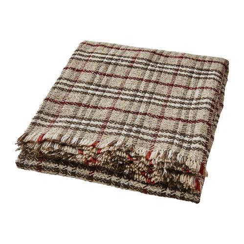 Pledd - Rutete beige - 180 x 130 cm - www.frokenfraken.se