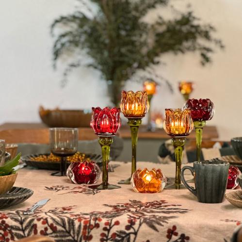 Lyslykt - Protea Mørkerød - Ø8 cm - www.frokenfraken.se