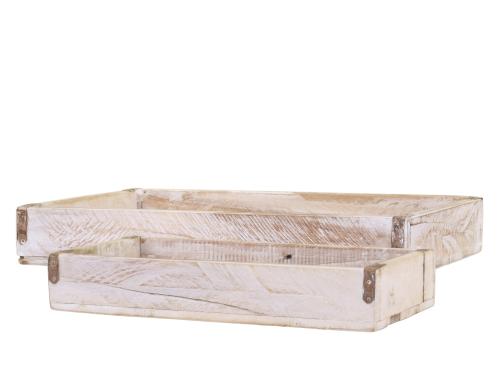 Trébrikker - 2 størrelser - Antikk hvit - 43 x 25 cm - www.frokenfraken.se