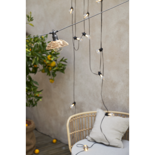 Lyslenke - Svart kunstrotting - 6 lamper - Utendørs - 3,5 m - www.frokenfraken.se