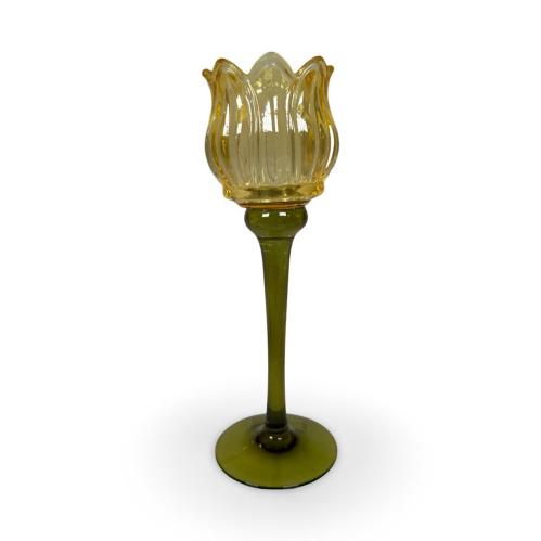 Lys holder - Tulipan Lys Gul - 22 cm - www.frokenfraken.se