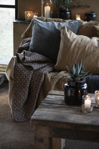 Kuddfodral - sammet - thunder grey - 52 x 52 cm - www.frokenfraken.se