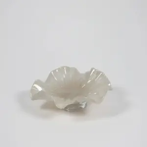 Fat/Skål på fot - Loa - Taupe - Glass - Ø22 cm - www.frokenfraken.se