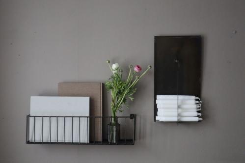 Veggmontering - For kronelys - Svart - Metall - 22 x 5 x 42 cm - www.frokenfraken.se