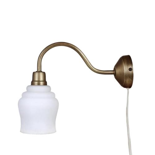 Vegglampe Selma Antikk Messing - Hvit - H27 x D35 cm - www.frokenfraken.se