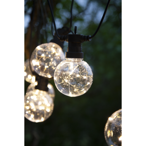 Lyslenke - Svart - 10 LED-lys - 4,5 m Utendørs - www.frokenfraken.se
