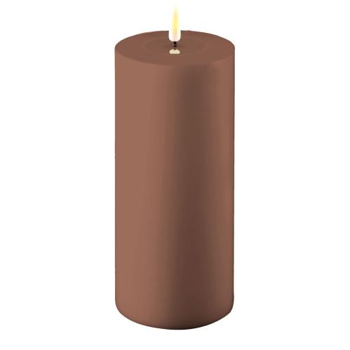 Batterilys - Blokklys - Mocca - Real Flame - Utendørs - 10 x 20 cm - www.frokenfraken.se