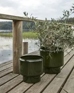Krukker av jern - Utendørs - Pile - Grønne - Ø36 & 30 cm - www.frokenfraken.se