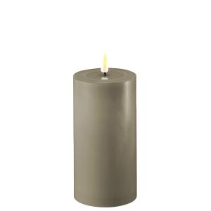 Batterilys - Blokklys Voks - Sand - Real Flame - Innendørs - 7,5 x 15 cm - www.frokenfraken.se