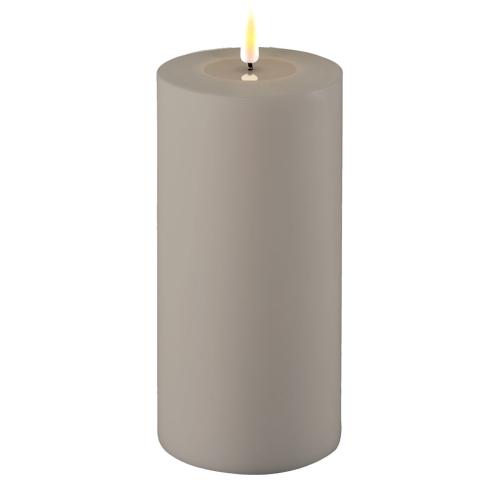 Batterilys - Blokklys - Grå - Real Flame - Utendørs - 10 x 20 cm - www.frokenfraken.se