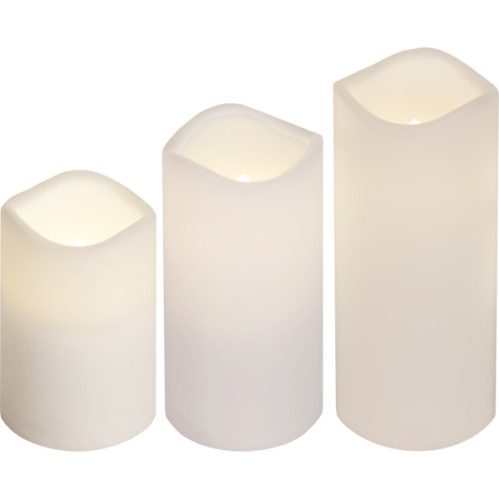 Batterilys LED - 3 stykker - Utendørs - Timer - Fjernkontroll - www.frokenfraken.se