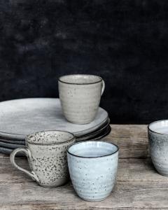 Mugg - Rustikk - Grå/Blå 9 x 9 cm - www.frokenfraken.se