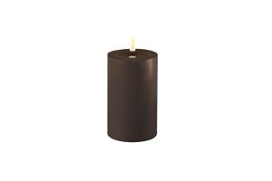 Batterilys - Blokklys Voks - Mocca - Real Flame - Innendørs - 7,5 x 12,5 cm - www.frokenfraken.se