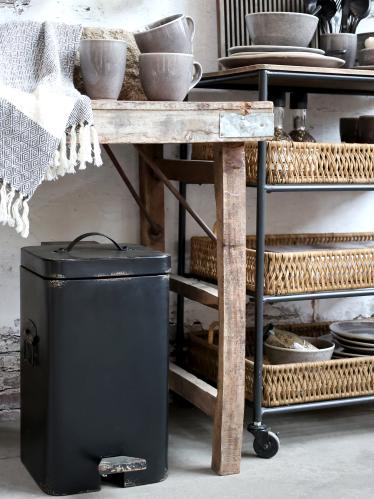 Pedalbøtte - Metall - Antikk Svart - 40 x 23 cm - www.frokenfraken.se