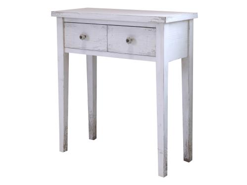 Bord med 2 lådor - Antik Hvit - 80 x 73 cm - www.frokenfraken.se