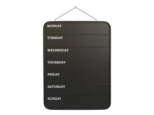 Tavle - Planlegg ukens dager - Svart - 82 x 60 cm - www.frokenfraken.se