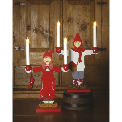 Adventsljusstake - Sundborn - Pojke - El - 48 cm - www.frokenfraken.se