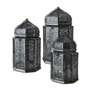 Lykt Orient - 3 størrelser - Svart - Ø16 x 30/34 cm - www.frokenfraken.se