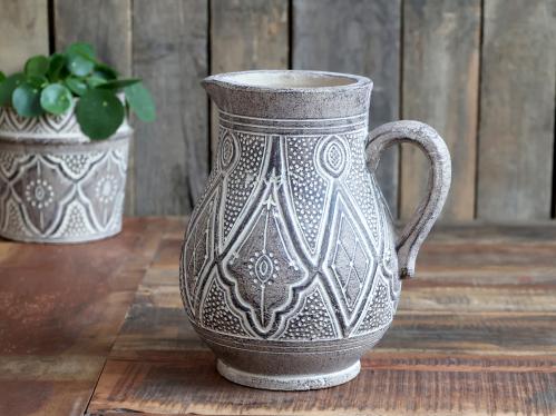 Kanne med mønster - Natur - Dekor - 25,5 cm - www.frokenfraken.se