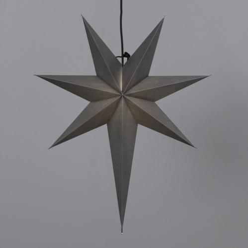 Julstjerne - Grå - inkludert svart tekstilledning - 55 x 65 cm - www.frokenfraken.se
