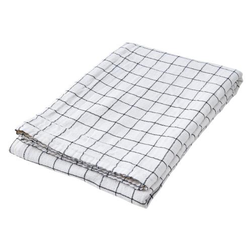Rutete Bordduk - Hvit/Svart - 220 x 140 cm - www.frokenfraken.se