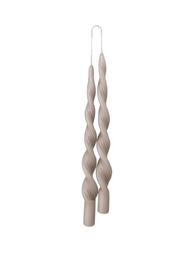 Spiralljus - Tvunnet lys 2-pakning - Alpakka - 30 cm - www.frokenfraken.se