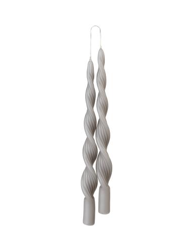 Spiralljus - Tvunnet lys 2-pakning - Leire - 30 cm - www.frokenfraken.se