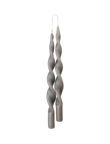 Spiralljus - Tvunnet lys 2-pakning - Taupe - 30 cm - www.frokenfraken.se