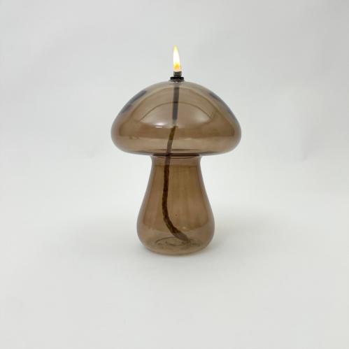 Oljelampe X – Soppformet – Brun – Ø14 x 18 cm - www.frokenfraken.se