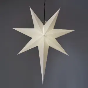 Julestjerne - Frozen Hvit - inkl. svart tekstilledning - 55 x 65 cm - www.frokenfraken.se