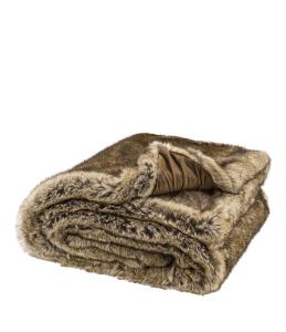 Pléd - HIGHLAND BROWN - Imitert pels Brunbeige - www.frokenfraken.se