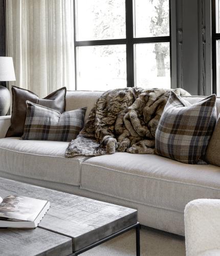 Pléd - HIGHLAND BROWN - Imitert pels Brunbeige - www.frokenfraken.se
