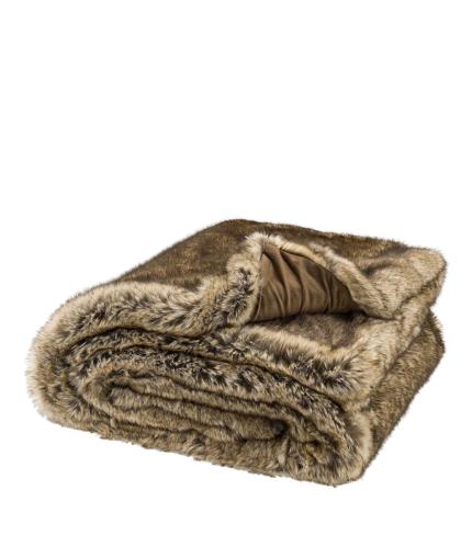 Pléd - HIGHLAND BROWN - Imitert pels Brunbeige - www.frokenfraken.se