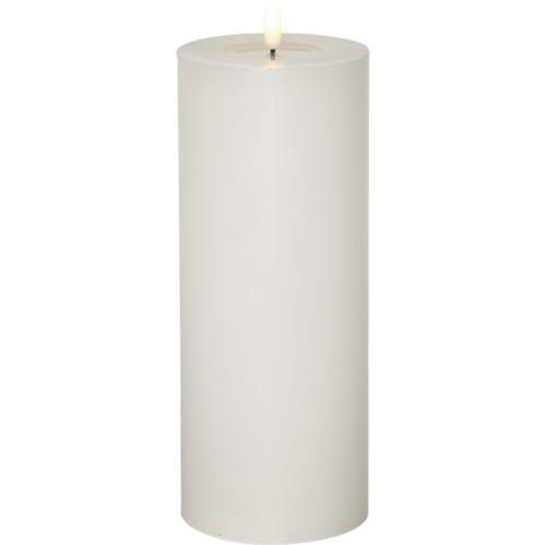 Batterilys - Hvit - LED Blocklys - Flamme Flow - Stor - Ø 10 x 27,5 cm - Timer - www.frokenfraken.se